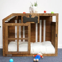 New Modern Dog Pet Furniture Wood Crate Pet House Furniture Indoor Dog House Wooden Dog House Crate Pet Fence