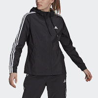 Adidas W 3S WB [GR9602] 女 連帽外套 風衣 亞洲尺寸 運動 訓練 慢跑 防撕裂 秋季 穿搭 黑白
