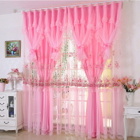 韓式蕾絲成品窗簾溫馨浪漫粉色結婚婚房窗紗公主簾臥室客廳落地窗
