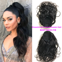 Human Hair Wig Ponytail BODY WAVE 613 #   Drawstring Ponytail Human Hair