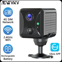 4G SIM Card Mini Camera 3800mAh Built-in Battery PIR Motion Detection Indoor Security CCTV Surveillance WIFI Camera UBox APP