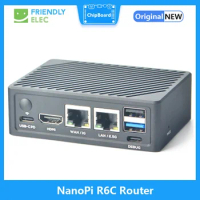 NanoPi R6C Router 4GB/8GB RAM 32GB eMMC Rockchip RK3588S A76 A55 Dual 2.5G Ethernet Support HDMI2 Linux/Openwrt/Debian/Ubuntu