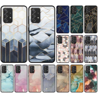 Silicone Black Phone Case For Huawei Honor X6 X7 X8 9S 9C 9A 9X 8X 8S 8C 8A Pro 5G Marble Texture Geometric Printing Back Cover