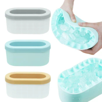 1-3PCS Silicone Ice Cube Moulds Silicone Ice Bucket Oval Ice Compartment Ice Storage Box Cylinder Ice Cube Moulds