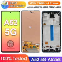 Screen Assembly for Samsung Galaxy A52 5G A526 A526B 526B/DS Lcd Display Digital Touch Screen with Frame for Samsung A52 5G