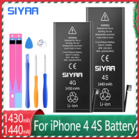SIYAA Mobile Phone Battery For iPhone 4 4S High Capacity 1440mAh iPhone4S Replacement Lithium Polymer Bateria + Free Tools