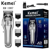 kemei electric hair clipper KM-1987 fast charging and 5 hours long time working Metal casing salonprofessional trimmer