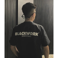 Áo Thun Localbrand BLACKWORK Essentials Tay Lỡ Đen/Trắng Cổ Tròn Unisex