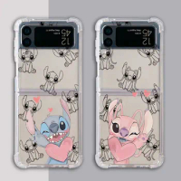 Disney Stitch Minnie Mickey Case for Samsung Galaxy Z Flip 4 Z Flip5 zflip ZFlip3 Z Flip 3 5G Clear Soft Air Cover