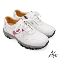 【A.S.O 阿瘦集團】平安氣墊側拉鍊牛皮休閒鞋(白色)