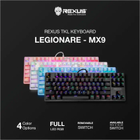 Rexus MX9 TKL Keyboard Gaming Mechanical Legionare MX9 TKL RGB - Warna Blue, Brown Switch