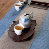 小茶盤一人用紫砂茶盤家用現代簡約功夫茶具陶瓷養壺承干泡茶盤