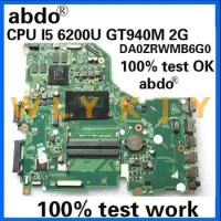 abdo DA0ZRWMB6G0 for ACER E5-574 E5-574G F5-572G F5-572 V3-575G V3-575 Notebook Motherboard CPU i5 6200U GT940M 100% test work