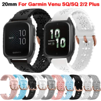 20mm Silicone Strap For Garmin Venu SQ 2 Venu2 Plus Smart Band Vivoactive 3 5Move TrendForerunner 645 245 Wristband Bracelet