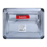 เบสิโค กล่องสี่เหลี่ยมพลาสติก 3 ช่อง พร้อมฝา 5 ชุด