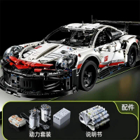 Sesuai dengan Lego Porsche 911, mainan kereta blok binaan, model kereta sukan, kereta lumba, model b