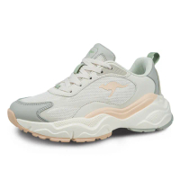 【KangaROOS 美國袋鼠鞋】女 DAZZLE 冰淇淋奶霜鞋 老爹鞋(白/橘-KW32282)