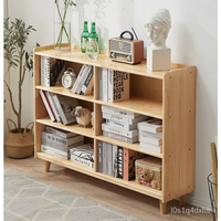 優品工藝書架實木書架落地客廳置物架兒童簡易矮書櫃臥室收納架