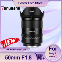 7Artisans 50mm F1.8 AF Full Frame Sony E Mount Camera Lens Support Facial Eye Recognition for A7M4 A7III
