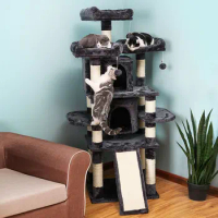 Cat Tree House Climber Large Scratching Post Jumping Platform Multifunctional Factory Wholesale Climbing Frame Cat Furniture
