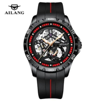AILANG New Luxury Mechanical Men Watch Fashion Hollow Watches Men Waterproof Luminous Clock Sports Skeleton Wristwatches