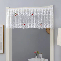 Lace curtain, half curtain, partition curtain, kitchen cabinet curtain, no-drill partition decorativ
