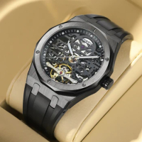 AILANG new watch men's automatic mechanical luxury waterproof luminous fashion cool black men's watch tourbillon