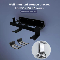 Wall Mounted Storage Rack Bracket Black For PS5 Game Console Metal Stand PS VR2 Controller Headset Playstation 5 Gamepad Holder