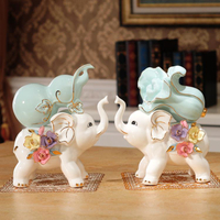 葫蘆大象擺件創意陶瓷客廳電視柜酒柜輕奢招財裝飾品喬遷新居禮品