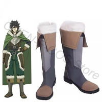 Naofumi Iwatani Cosplay Shoes Long Straight Boots Flat Anime The Rising of the Shield Hero Accessories Props Halloween Christmas