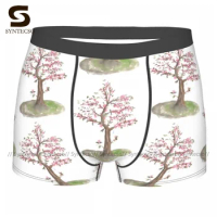 Bonsai Tree Underwear Stretch Hot Sublimation Trunk Polyester Pouch Men Boxer Brief