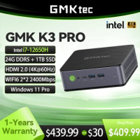 GMKtec GMK K3PRO Mini PC Intel i7-12650H NUCBOX Mini Pc 1260P 24GB RAM 1TB SSD Window 11 Pro WiFi6 Gaming Computer