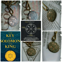 Kalung Pria Wanita Liontin Mixmetal Etnik Amulet-Sigil Seal Yupiter 1.2 Wealth Money Jmtan Ancient V
