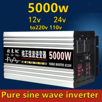 PureSineWave Inverter2000 3000 4000 5000W Power Solar Car Inverters With LED Display DC 12V 24V To AC 220V110V Voltage Converter