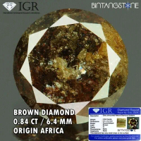 Brown Diamond 0.84 Cts Natural Berlian Hitam Asli Memo Sertifikat IGR