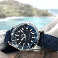 MIDO美度 官方授權M6 Ocean Star 海洋之星GMT雙時區機械錶 藍織帶44㎜(M0266291705100)