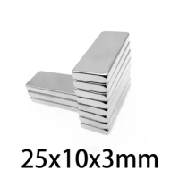 25x10x3mm N35 Super Strong Block Neodymium Magnets Rare Earth Magnet 25mmx10mmx3mm NdFeB sheet magnet 25*10*3mm