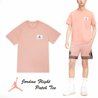 Nike 短袖上衣 Jordan Flight Patch Tee 男款 橘粉 粉紅 短T 中磅 寬鬆 DQ7375-824