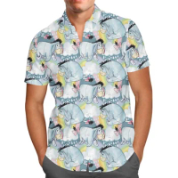 Sketched Pooh Autographs Hawaiian Shirt Disney Inspired Men's Button Down Short Sleeve Shirt Eeyore Hawaiian Shirt Casual shirt