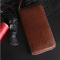 100% Genuine/Real crocodile skin leather bank card holder case wallet men cash purse long size zipper closure