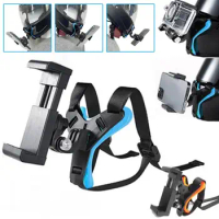 Motorcycle Helmet Strap Mount Camera Chin Stand For Hero 11 10 9 8 7 Black Insta360 One R Helmet Holder With Phone Cl P5l8