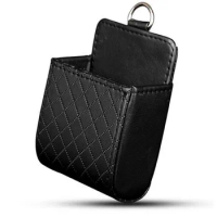 200 X Black PU Leather Multifunction Car Outlet Tuyere Storage Organizer Box Bag For Mobile Phone Holder