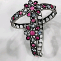 Nalishas stone German silver kada