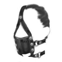 Leather Mouth Gags ,Cover Face Mask Harness ,Silicone Gag Ball , BDSM Bondage Muzzle Strap Accessories, Adult Sex Toys