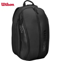 Wilson Roger Federer DNA Tennis Backpack PU Design Racket Sport Tennis Bag Max For 3 Racquets with ‎Insulation Pocket WR8006002