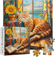 Cat Puzzles for Adults 1000 Pieces PICKFORU Animal Kitten Jigsaw Puzzles Funny Sleep Difficult Uniqu