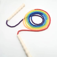 NEVERTOOLATE Rainbow BEADED skipping rope jump rope kids children adult 2.4m 2.6m 3m 5m cheap bamboo joint