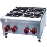 Table Gas Range with 4 Burners Commericial Fryer, Multi-cooker Gas Cooktop