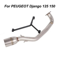 Slip On For PEUGEOT Django 125 150 Django125 Django150 Motorcycle Exhaust Modified Front Link Pipe Moto Escape Systems Muffler