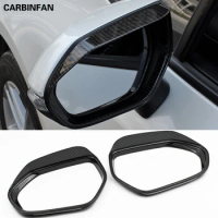 Car Rearview Mirror Frame Cover Rain Eyebrow Covers Stickers Shade Decoration For Toyota Corolla 2019 2020 Bright Silver